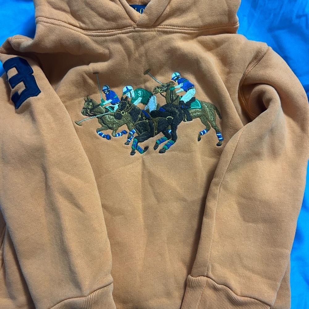 Polo by Ralph Lauren Tan Hoodie with Polo Players